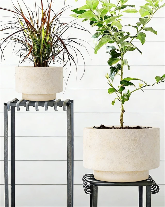 Alt view image 7 of 7 - Succulent Pots, 8"+6" Plant Pots, Ceramic Planters for Indoor Plants