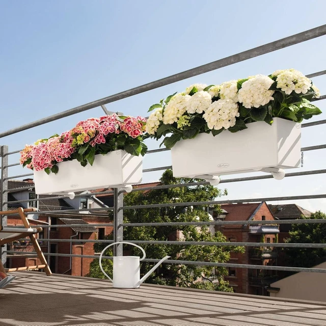 Alt view image 2 of 7 - Lechuza 15707 Balconera Color 80 Self-Watering Planter for Indoor and Outdoor Use, 31" x 7" x7", Light Grey