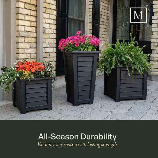 Alt view image 5 of 7 - Mayne Lakeland 28in Self-Watering Tall Square Planter, White