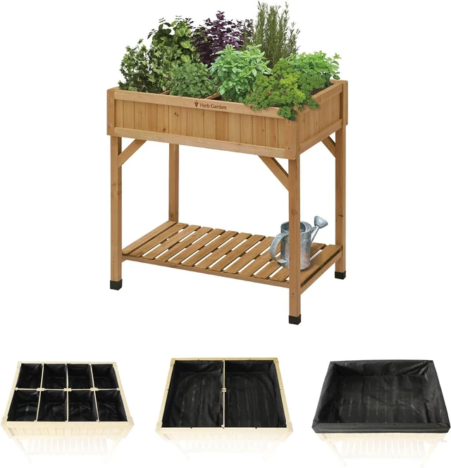 Main image of VegTrug® Custom Herb Planter, Durable and Rectangular Outdoor Planter, Natural