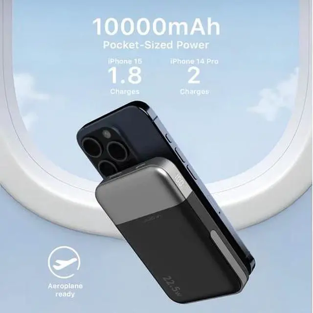 Alt view image 4 of 6 - 10000mAh Power Bank Magnetic Battery Pack 22.5W Wireless Charger For Cell IPhone