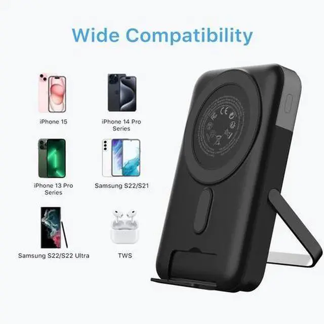 Alt view image 6 of 6 - 10000mAh Power Bank Magnetic Battery Pack 22.5W Wireless Charger For Cell IPhone
