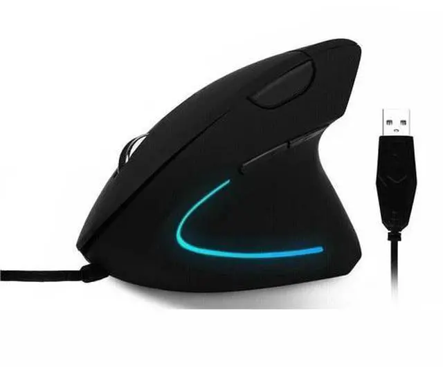 Alt view image 2 of 2 - For Laptop PC Ergonomic Optical Vertical Mouse Mice USB Wired LED Mice 2400 DPI