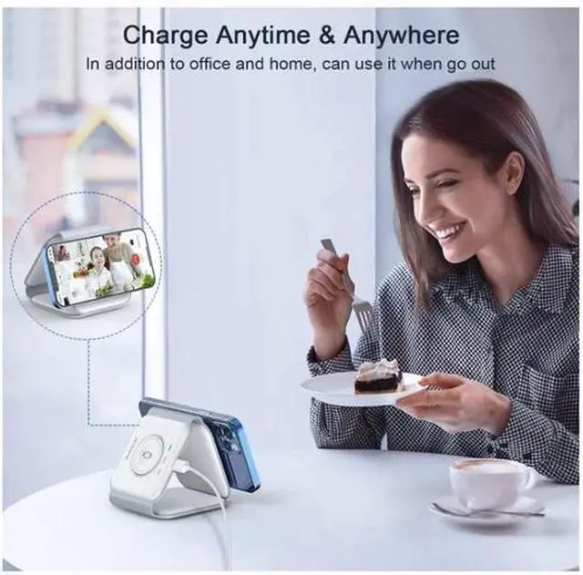 Main image of Wireless Charger 3 in1 for RTOPS Magnetic Travel Wireless Charging Station White