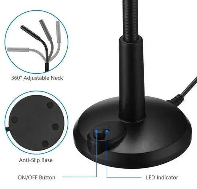 Alt view image 3 of 7 - Mini USB Condenser Microphone with Stand - Plug & Play for PC/Laptop/Mac