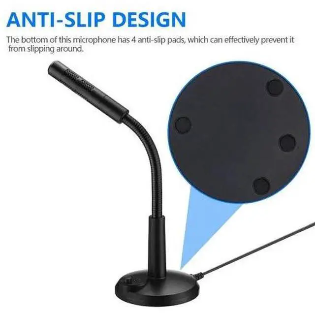 Alt view image 2 of 7 - Mini USB Condenser Microphone with Stand - Plug & Play for PC/Laptop/Mac