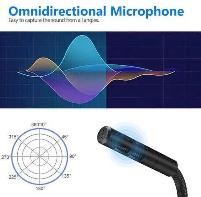 Alt view image 4 of 7 - Mini USB Condenser Microphone with Stand - Plug & Play for PC/Laptop/Mac