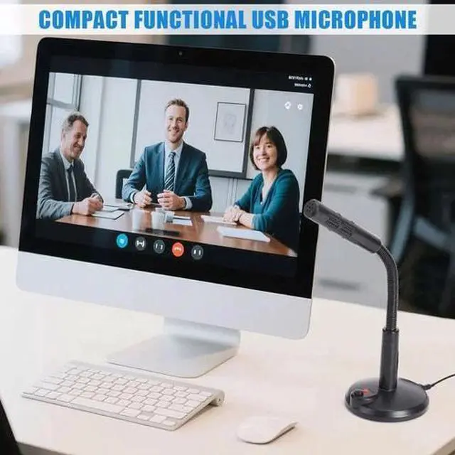 Alt view image 6 of 7 - Mini USB Condenser Microphone with Stand - Plug & Play for PC/Laptop/Mac