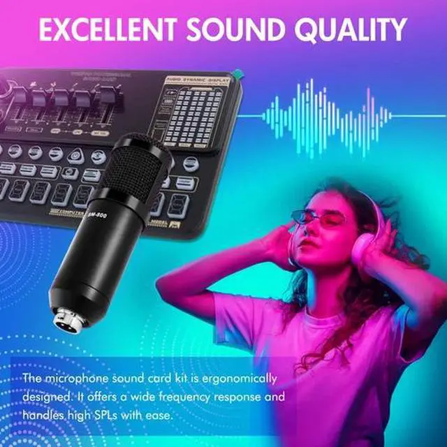 Alt view image 4 of 7 - Complete Home Studio Recording Kit Mixer Condenser Microphone fit Music Podcast