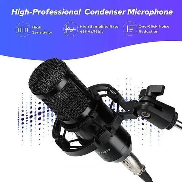 Alt view image 7 of 7 - Complete Home Studio Recording Kit Mixer Condenser Microphone fit Music Podcast