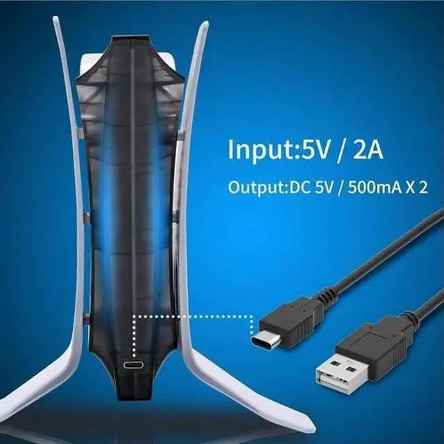 Alt view image 4 of 7 - PS5 Controller Charger, PlayStation 5 Controller Charging Station with LED Light