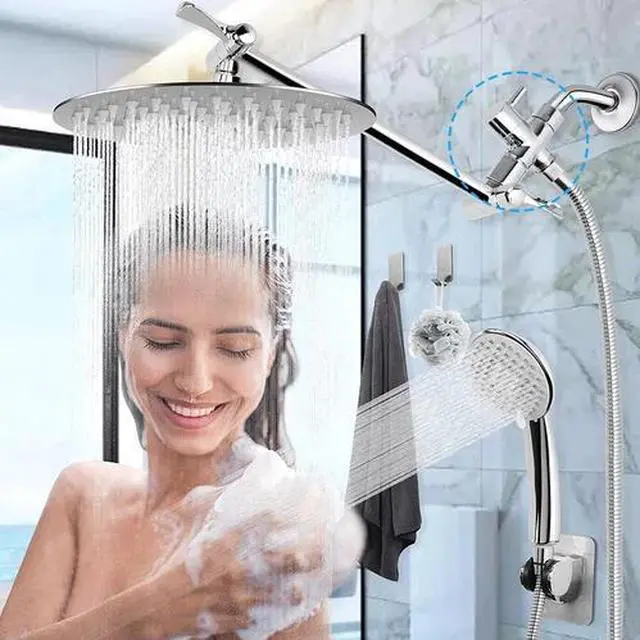 Alt view image 5 of 7 - 1/2" 3-Way T-adapter Shower Head Diverter Valve Water Splitter Switch Tap Faucet