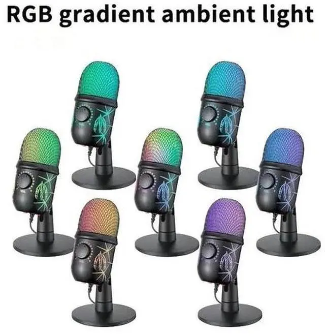 Alt view image 3 of 6 - Gaming Microphone USB Computer Microphone for PC Mac PS4/5 Condenser Podcast RGB