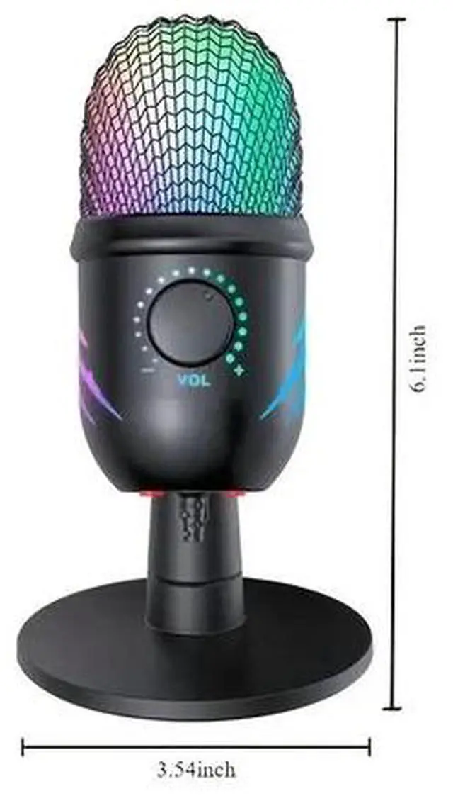 Alt view image 2 of 6 - Gaming Microphone USB Computer Microphone for PC Mac PS4/5 Condenser Podcast RGB