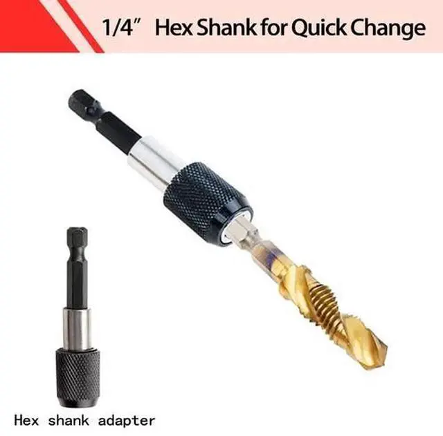 Alt view image 4 of 6 - Titanium Combination Drill Tap Bit Set 13PCS for SAE and Metric Tap Bits Kit