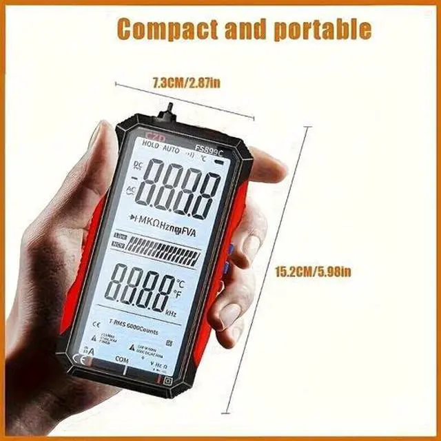 Alt view image 2 of 4 - Rechargeable Digital Multimeter FS899C - Electrical & NCV Testing