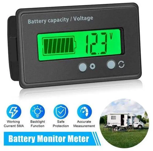 Main image of 12V/24V/36/48V Battery Status Charge LCD Digital Indicator Monitor Meter Gauge