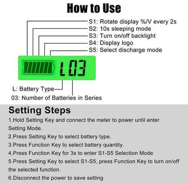 Alt view image 6 of 7 - 12V/24V/36/48V Battery Status Charge LCD Digital Indicator Monitor Meter Gauge