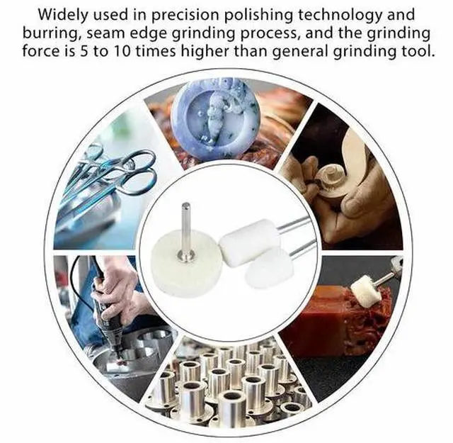 Alt view image 7 of 7 - 129x Wool Felt Buffing Polishing Pads Wheel Set For Dremel Grinder Accessories