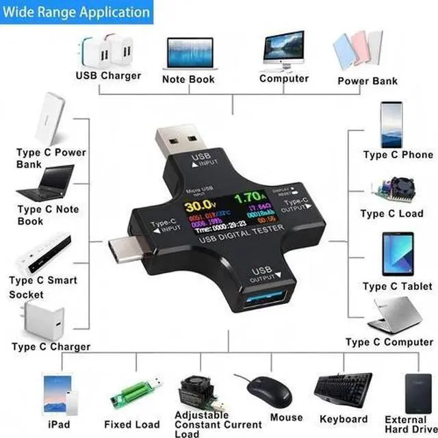 Alt view image 4 of 7 - NEW Type-C USB Digital Meter Tester Multimeter Current Voltage Power Monitor