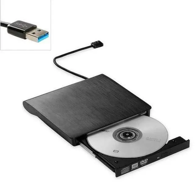 Main image of For Laptop PC Slim External CD DVD RW Drive USB 3.0 Writer Burner Player Black