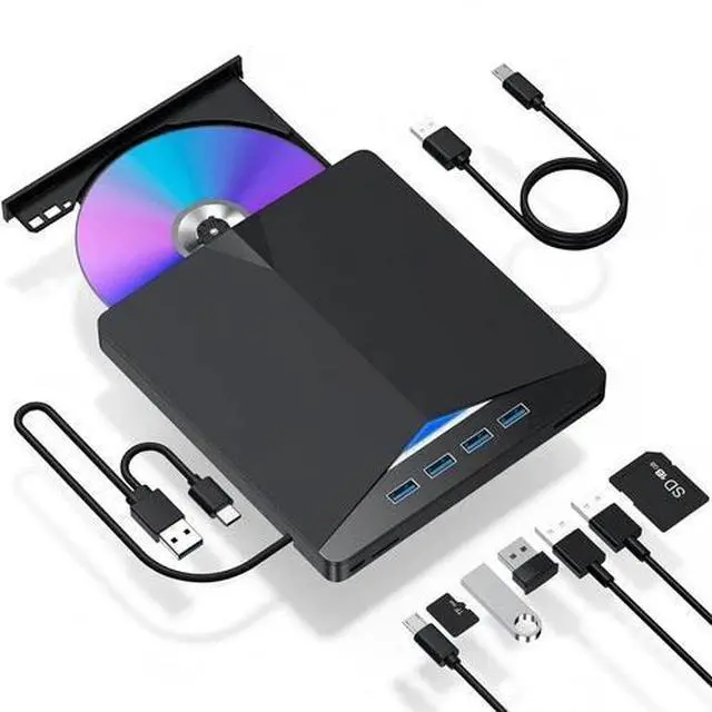 Main image of Slim External CD DVD RW Drive USB 3.0 Writer Burner Player Black For Laptop 1Pcs