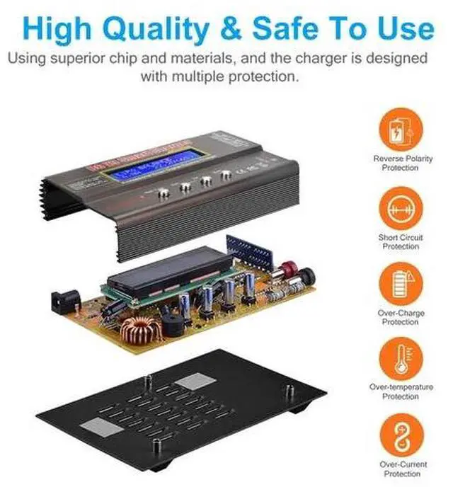 Alt view image 5 of 7 - B6 V3 Lipo Smart Battery Balance Charger Discharger 80W 6A For RC Toys NIMH LiHV