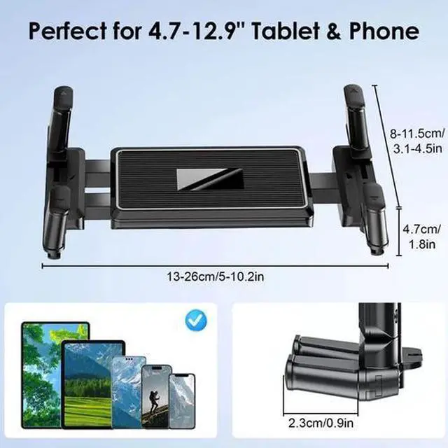 Alt view image 2 of 7 - Heavy Duty iPad Tablet Phone Holder Clamp for Mic Stand Bike Treadmill Peloton