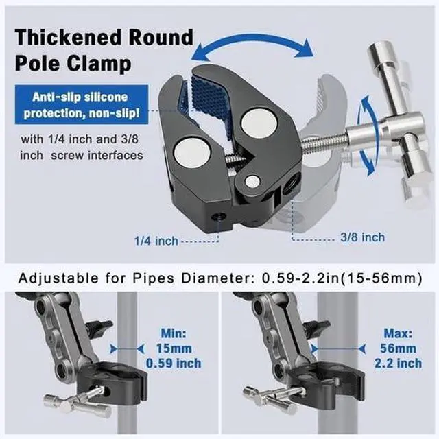Alt view image 4 of 7 - Heavy Duty iPad Tablet Phone Holder Clamp for Mic Stand Bike Treadmill Peloton