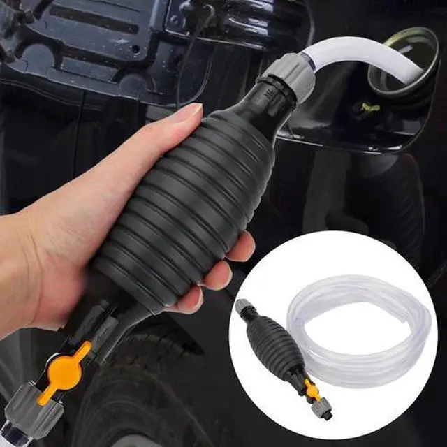 Main image of 9.8Ft Siphon Hose Transfer Hand Pump With Flow Valve for Gasoline Oil Water Fuel