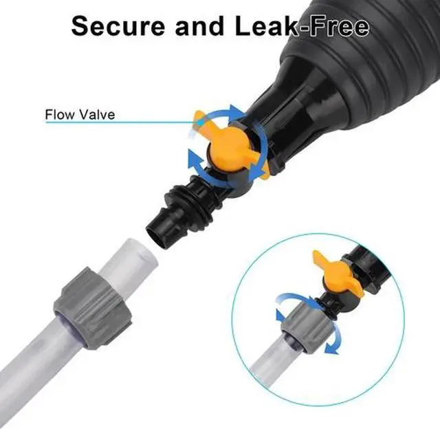 Alt view image 4 of 7 - 9.8Ft Siphon Hose Transfer Hand Pump With Flow Valve for Gasoline Oil Water Fuel