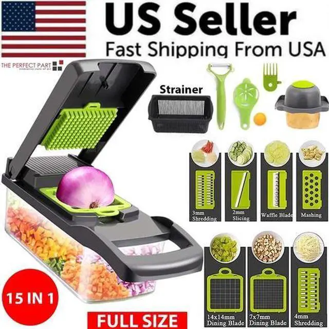 Main image of 15-In-1 Vegetable Fruit Chopper Cutter Food Onion Veggie Dicer Slicer Kitchen