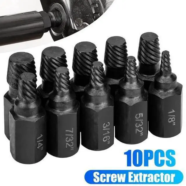 Main image of 10Ps Screw Extractor Easy Out Drill Bits Kit Damaged Screw Bolt Stud Remover Set