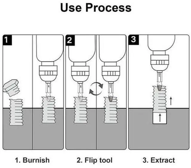 Alt view image 4 of 7 - 10Ps Screw Extractor Easy Out Drill Bits Kit Damaged Screw Bolt Stud Remover Set