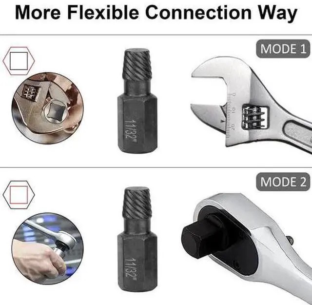 Alt view image 6 of 7 - 10Ps Screw Extractor Easy Out Drill Bits Kit Damaged Screw Bolt Stud Remover Set