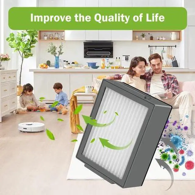 Alt view image 6 of 6 - 9 Pcs Replacement Filter For iRobot Roomba i7 i7+ i3 i6 i8 Plus E5 E6 E7 Vacuum
