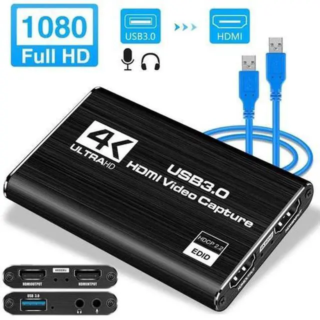 Main image of 4K Audio Video Capture Card USB 3.0 HDMI Video Capture Device Full HD Recording