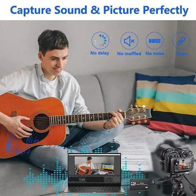 Alt view image 5 of 7 - 4K Audio Video Capture Card USB 3.0 HDMI Video Capture Device Full HD Recording