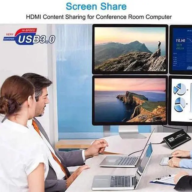 Alt view image 7 of 7 - 4K Audio Video Capture Card USB 3.0 HDMI Video Capture Device Full HD Recording