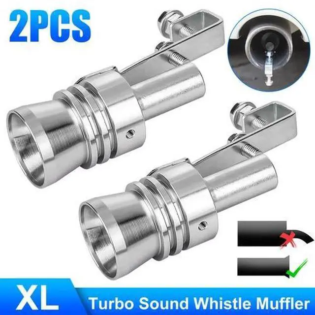 Main image of 2X Universal Turbo Sound Exhaust Muffler Pipe Whistle Car Oversized Roar Maker