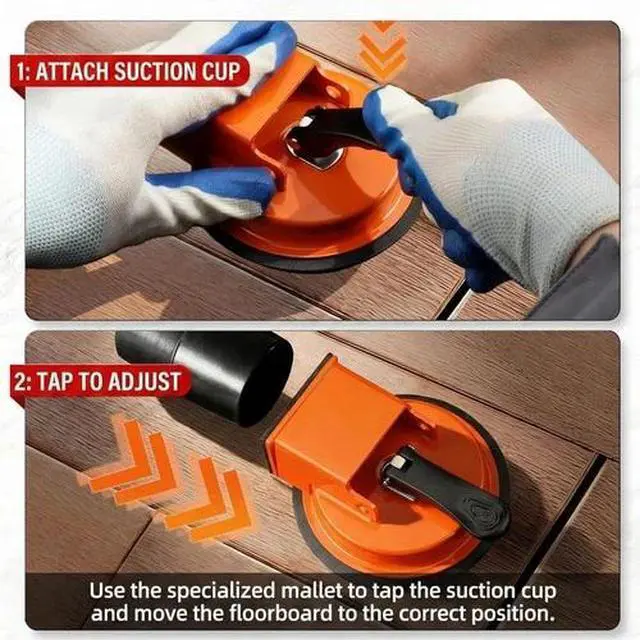 Alt view image 5 of 7 - Heavy Duty Floor Gap Fixer Suction Cup Tool for Laminate Flooring Installation