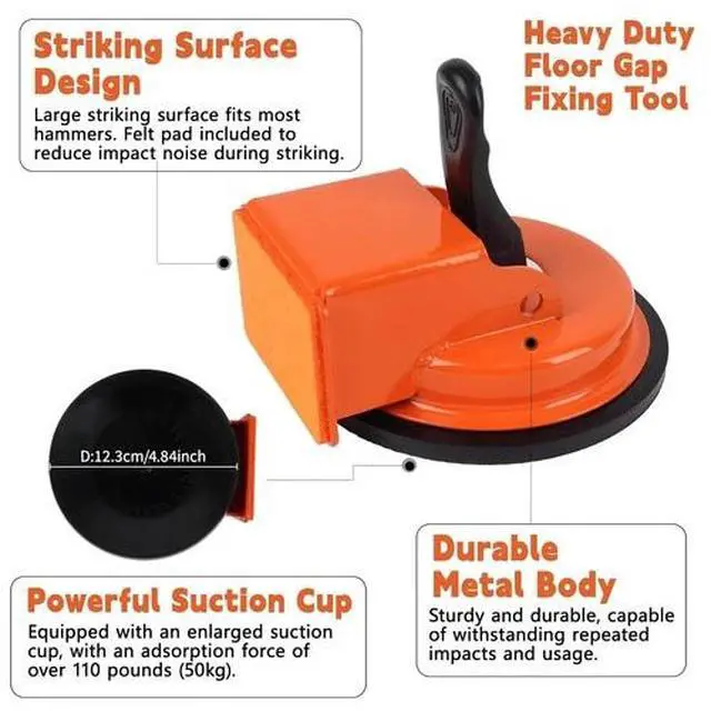 Alt view image 7 of 7 - Heavy Duty Floor Gap Fixer Suction Cup Tool for Laminate Flooring Installation