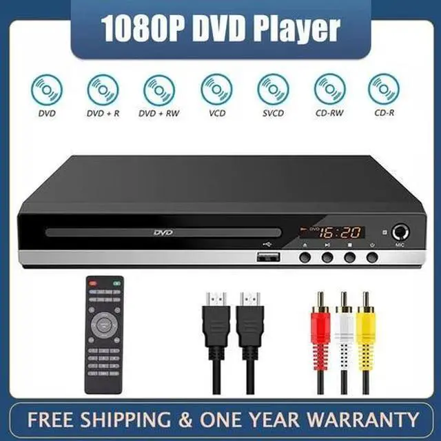 Main image of 1080p DVD Player All Region Free DVD CD USB Player with HD+RCA Output HOME