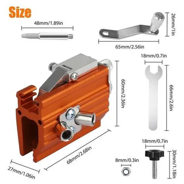 Alt view image 3 of 7 - Chainsaw Chain Sharpening Jig Portable Hand Crank Sharpener Tool Set