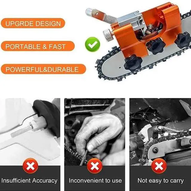 Alt view image 5 of 7 - Chainsaw Chain Sharpening Jig Portable Hand Crank Sharpener Tool Set
