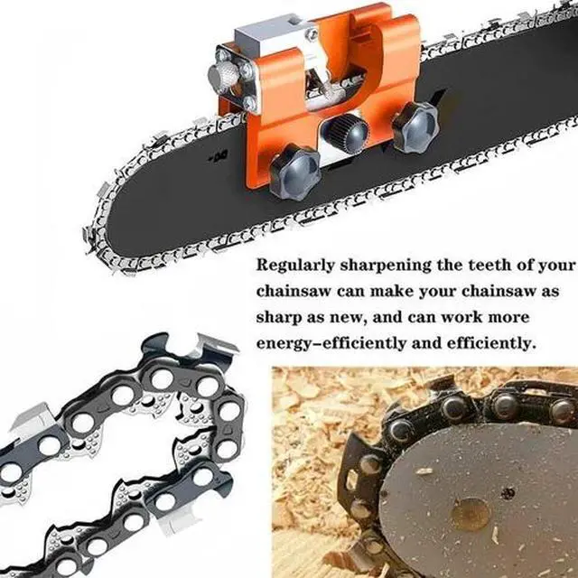 Alt view image 6 of 7 - Chainsaw Chain Sharpening Jig Portable Hand Crank Sharpener Tool Set