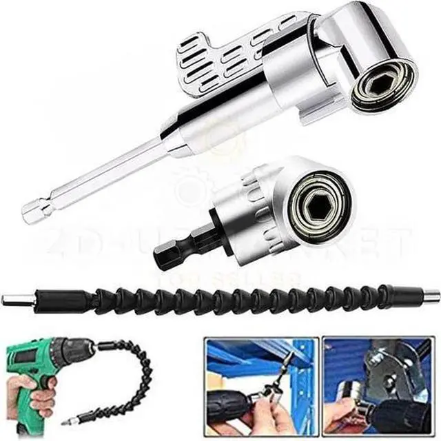 Main image of 3PCS 105 Degree Right Angle Drill Socket Adapter Flexible Shaft Extension Bit