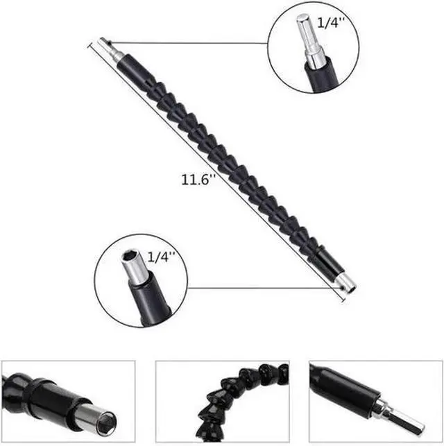 Alt view image 4 of 4 - 3PCS 105 Degree Right Angle Drill Socket Adapter Flexible Shaft Extension Bit