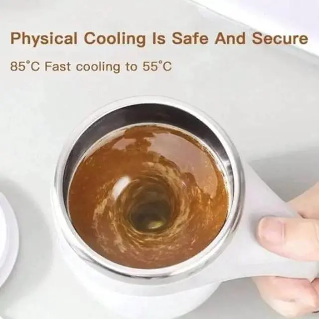 Alt view image 4 of 7 - Automatic Self Mixing Magnetic Stainless Steel Coffee Cup Milk Self Stirring Mug