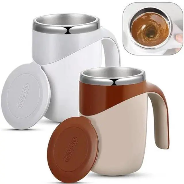 Alt view image 2 of 7 - Automatic Self Mixing Magnetic Stainless Steel Coffee Cup Milk Self Stirring Mug